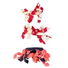 Gymboree Lot Ribbon Corker Hair Bows Red White Navy Coral Curly Clips Barrette