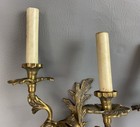 Vintage Pair Of Fancy  Heavy Solid Brass Wall Light Sconces Made In Sweden