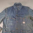 Vintage Powr House Denim Chore Railroad Jacket Mens 52 Sanforized 40s 50s Union