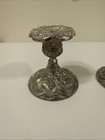 Vintage Godinger Silver Art Candle Holder Set Of 2 Grape Pattern 4  Tall 
