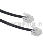 2 Pack Lot - 7ft Telephone Line Cord Cable 6p6c Rj12 Rj11 Dsl Fax Phone - Black