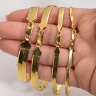 Flexible Herringbone Anklet 14k Yellow Gold Clad Silver 925 Italy All Sizes