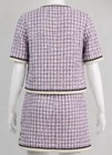 Authentic Chanel Boutique Lavender Tweed Jacket Skirt Suit Cc Buttons Fr40
