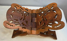 Carved Wooden Book Display Stand Cookbook  Bible Holder Prayer