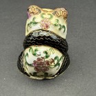 Vintage Chinese Cloisonne Panda Bear Figurine Brass Enamel Floral Miniature 2   