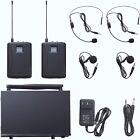 2 Channel Wireless Microphone System Uhf 2 Lavalier 2 Bodypacks 2 Headset Church