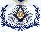Master Mason With Embroidered Border Masonic Apron -  blue   White 