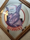 Vintage 1986 Coors Light Beer-beerwolf Bar Framed Mirror Advertising Sign 16 5 