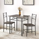 3 Piece Dining Table Set Square Table And 2 Stools Kitchen Breakfast Furniture
