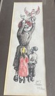 Judaica Signed Lithograph By N  Cohen Kapparah Ceremony Rabbi Chicken Children