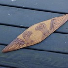 Vintage Signed Tlingit Northwest Coast Carved Wood Folk Art Whale Dance Paddle