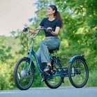 Mooncool Electric Tricycle 24 26 In 7 Speed Trike E-bike Peak 500w   Battery