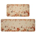  Fall Kitchen Pumpkin Rugs Set Of 2  Autumn Thanksgiving Watercolor Pumpkin 