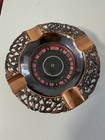 Vintage Made In Japan Roulette Wheel Ashtray Mechanical Casino Copper Tone