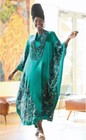 Osfm Ashro Amahle Ethnic Satin Elegance Caftan W  Rope Necklace Black Multi Set