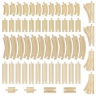 Conductor Carl 56-piece Bulk Value Wooden Train Track Pack - Compatible  All Maj