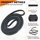 341241 Multi Rib Belt Dryer Drum Belt Replacement For Whirlpool Kenmore 1-3 Pcs