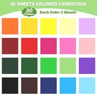 40 Sheets Colored Cardstock - 20 Assorted Colors 8 5 x11  Cardstock Paper 180gsm