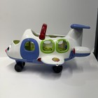 Fisher-price Little People Airplane White Blue Rolling Toy Plane Toddler Works
