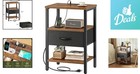 Modern Bedside Table With Usb Charging And Adjustable Fabric Drawer - 3 Shelves