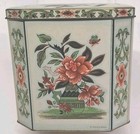 Vintage Daher Octagon Floral Tin 5-1 4  X 5-1 4  X 4  Made In England