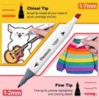 80 Color Art Markers Dual Tip Fine And Chisel Permanent Marker Set