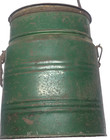 Vintage Green Galvanized Metal Oval Minnow Bucket 2-piece