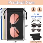 6 Pack Microfiber Sunglasses Pouches - Soft Glasses Cases For Protection