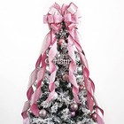  Glitter Christmas Tree Topper - 12  Wide Velvet Bow For Christmas Tree  1 Pink