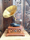 Phonograph Antique Gramophone Collectable Handmade Sound Box Wooden Unique Look
