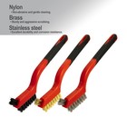 6pcs Wire Brush Set  Stainless Steel  Brass  Nylon Bristle Yellow  Black 
