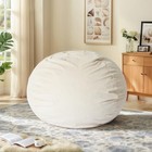  Extra Large Bean Bag Chair For Adults - 5 Ft Giant Lounger  Beige Round