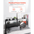 Headboard For Queen Size Bed Head Board With 2 Shelves   Led Light Black