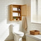 Modern White Wooden Bathroom Wall Cabinet - 3-tier Open Shelf Storage Organizer