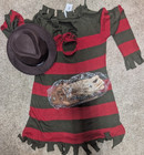 Freddy  miss Krueger  Costume - Adult Plus  one Size  - Rubies With Glove   Hat