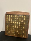 Vintage 100 Slot Wooden Thimble Display   89 Thimbles Usa   World