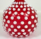 Antique C1880 Hobb Usa Cranberry Opalescent Hobnail 7 75  Barber Bottle Damage