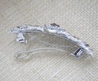 Silver Tone Purple Color Rhinestone Crystal Hair Barrettes Metal Hair Clip Ha513
