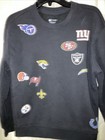 Nfl Sweatshirt Mens Xs Black All Over Multi Team Logo Pullover Fleece
