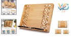 Bamboo Book Stand And Cookbook Holder Adjustable 5 Angles New