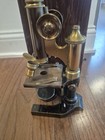1903 E  Leitz Wetzlar Microscope Brass Antique With Box Rare