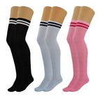 Colorful Thigh High Socks For Women Over The Knee Warm Long Boot Socks 3 Pairs
