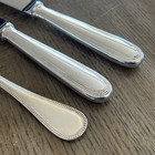 3 Piece Perles By Christofle France Silverplate Spoon Knife Flatware - No Mono