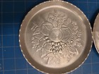 Vintage Aluminum Coasters Set 6 Fruit Design Barware Drink Coasters Kitchen