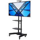 Height Adjustable Mobile Tv Stand Mount Universal Flat Screen Rolling Tv Cart