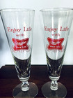  enjoy Life With Miller High Life   Pilsner Fluted Glasses - Set Of 2
