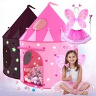 Princess Castle Pop Up Tent   Dress Up Set - Pink Playhouse For Girls  Glow In D