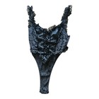 Rare Vtg Victoria s Secret Bodysuit S Black Velvet Lace Corset Teddy 90s Y2k