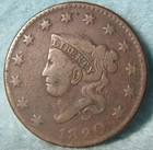 1820 Coronet Head Large Cent   Old Us Coin  557