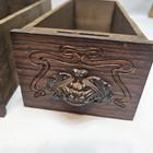 2 Vintage Treadle Sewing Machine Cabinet Wood Drawers Metal Pulls  13x5x4 In 